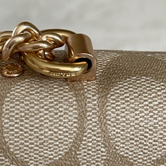 Coach Mini Klare Crossbody Bag In Signature Canvas/Gold/Sand/Chalk - Picture 7 of 16